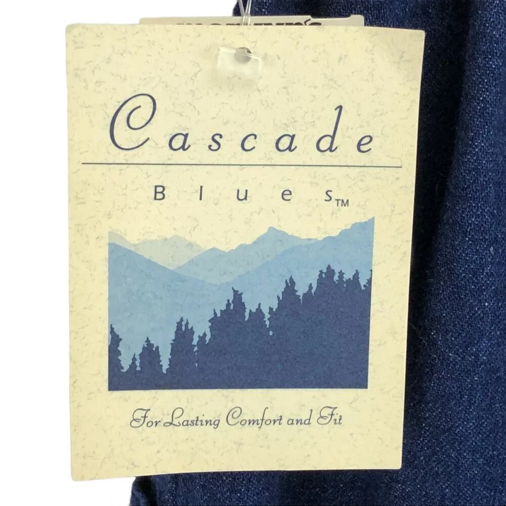 Cascade Blues Vintage Elastic Waist 100% Cotton Denim Jeans Size 10 Short NOS - Picture 10 of 11